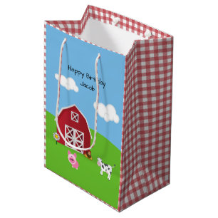 Boerderij Barnyard Animal Birthday Medium Gift Bag Cadeauzakje