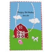 Boerderij Barnyard Animal Birthday Medium Gift Bag Medium Cadeauzakje (Voorkant)