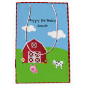 Boerderij Barnyard Animal Birthday Medium Gift Bag Medium Cadeauzakje (Voorkant)