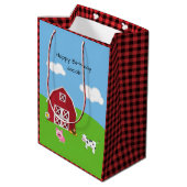Boerderij Barnyard Animal Birthday Medium Gift Bag Medium Cadeauzakje (Achterkant Gekanteld)