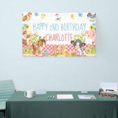 Boerderij Barnyard Animal Birthday Table Achtergro Spandoek (Beurs)