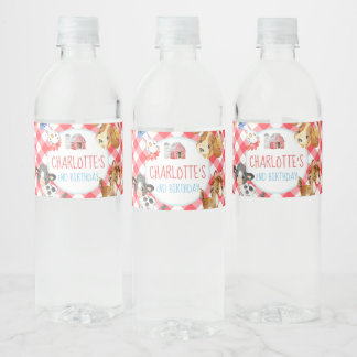 Boerderij Barnyard Animal Birthday Waterfles Etiket