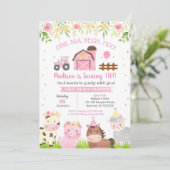 Boerderij Barnyard Animals 2e verjaardag Kaart (Staand voorkant)