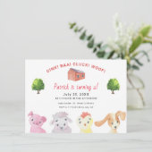 Boerderij Barnyard Animals 2e verjaardagsfeestje Kaart (Staand voorkant)