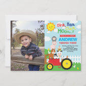 Boerderij Barnyard Animals Birthday Petting Zoo Fo Kaart (Voorkant)