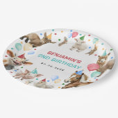 Boerderij Barnyard Animals Confetti Birthday Boy Papieren Bordje (Gekanteld)