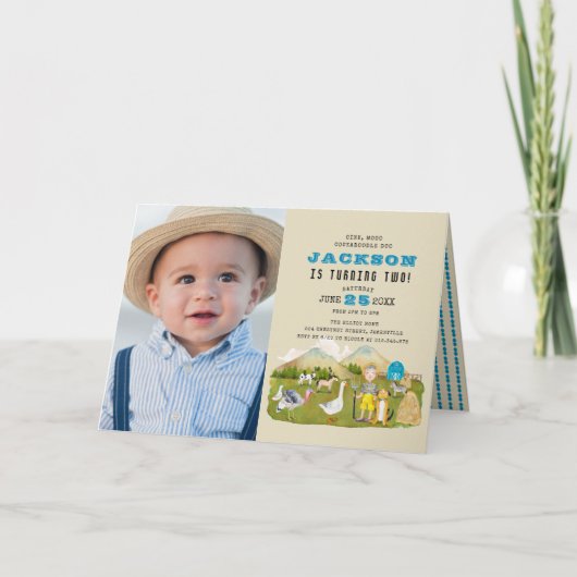 Boerderij barnyard Animals Foto 2e verjaardag (Voorkant)