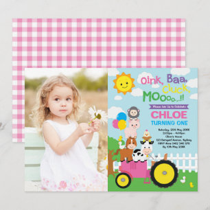 Boerderij Barnyard Animals Old MacDonald Girl Birt Kaart