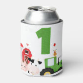Boerderij Barnyard Animals Tractor 1e verjaardag 1 Blikjeskoeler (Blikje Voorkant)