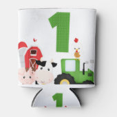 Boerderij Barnyard Animals Tractor 1e verjaardag 1 Blikjeskoeler (Voorkant)