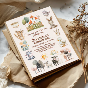 Boerderij Barnyard Animals Verjaardag Kaart