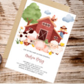 Boerderij Barnyard Baby shower Kaart