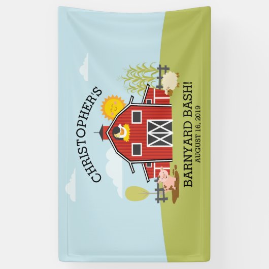 Boerderij Barnyard Bash Birthday Party Banner (Verticaal)