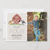 Boerderij Barnyard Beige Foto Verjaardag Kaart (Voorkant)