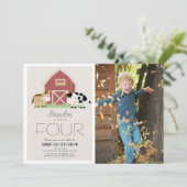 Boerderij Barnyard Beige Foto Verjaardag Kaart (Staand voorkant)