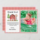 Boerderij/Barnyard Birthday Hartelijk dank voor uw Bedankkaart (Voorkant / Achterkant)