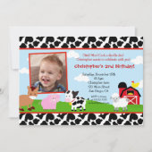 Boerderij Barnyard Birthday Invitations Kaart (Voorkant)