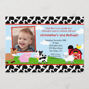 Boerderij Barnyard Birthday Invitations Kaart