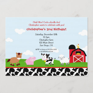 Boerderij Barnyard Birthday Invitations Kaart