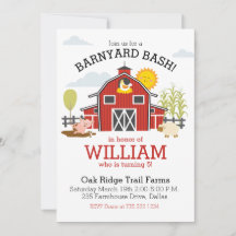 Boerderij Barnyard Birthday Party Invitation