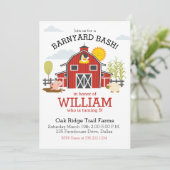 Boerderij Barnyard Birthday Party Invitation Aankondiging (Staand voorkant)