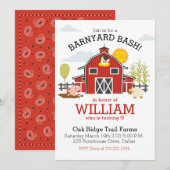 Boerderij Barnyard Birthday Party Invitation Aankondiging (Voorkant / Achterkant)