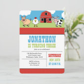 Boerderij Barnyard Birthday Party Invitation Kaart (Staand voorkant)