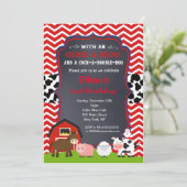 Boerderij Barnyard Birthday Party Kaart (Staand voorkant)