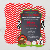 Boerderij Barnyard Birthday Party Kaart (Voorkant / Achterkant)