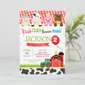 Boerderij Barnyard Birthday Party Kaart (Staand voorkant)