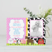 Boerderij Barnyard Birthday Party Kaart (Staand voorkant)