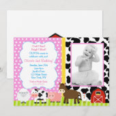 Boerderij Barnyard Birthday Party Kaart (Voorkant / Achterkant)