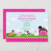 Boerderij Barnyard Birthday Uitnodigingen voor mei (Voorkant / Achterkant)