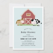 Boerderij Barnyard Blue Boy Baby shower Kaart (Voorkant)