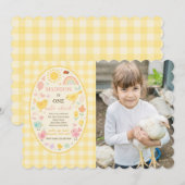 Boerderij Barnyard Chicken 1st Birthday Foto Kaart (Voorkant / Achterkant)