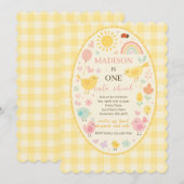 Boerderij Barnyard Chicken 1st Birthday Kaart (Voorkant / Achterkant)