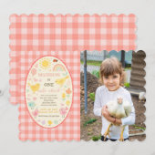 Boerderij Barnyard Chicken 1st Birthday Party Foto Kaart (Voorkant / Achterkant)