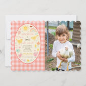 Boerderij Barnyard Chicken 1st Birthday Party Foto Kaart (Voorkant)