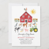 Boerderij Barnyard Dieren Baby shower Kaart (Voorkant)