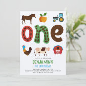 Boerderij Barnyard Dieren Fruits Schattige 1e Verj Kaart (Staand voorkant)