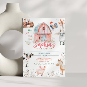 Boerderij Barnyard Dieren Kids Verjaardag Kaart