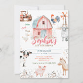 Boerderij Barnyard Dieren Kids Verjaardag Kaart (Voorkant)