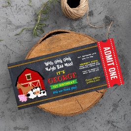 Boerderij Barnyard Entrance Ticket Pass Birthday Kaart