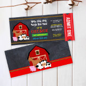 Boerderij Barnyard Entrance Ticket Pass Birthday Kaart