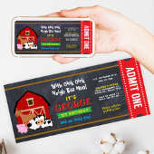 Boerderij Barnyard Entrance Ticket Pass Birthday Kaart