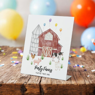 Boerderij Barnyard Farm Dieren Verjaardagsfeest Reclamebord Met Voetstuk