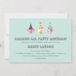 Boerderij Barnyard Party Animal Kids Birthday Kaart