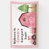 Boerderij / Barnyard Pink Birthday Banner (Verticaal)