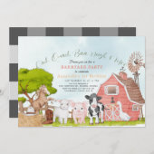 Boerderij Barnyard Rodeo Waterverf 1e Verjaardag Kaart (Voorkant / Achterkant)