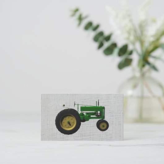 Boerderij Barnyard Tractor Rustiek Land Wit Hout Visitekaartje (Staand voorkant)